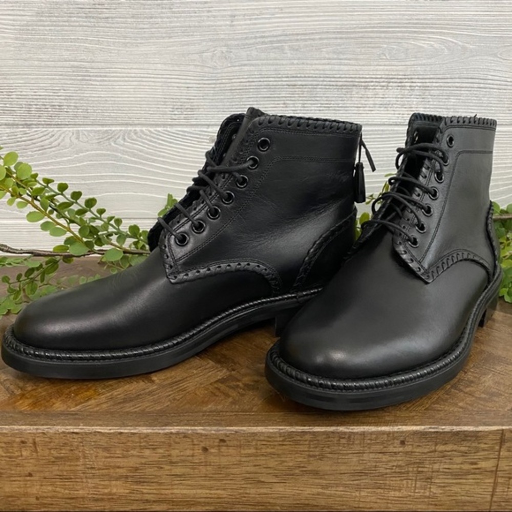 Saint Laurent Black Combat Boots with Tassels - Picture 15 of 15